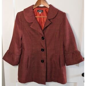 Vtg Giorgio Sant’Angelo Burnt Orange 3/4 Sleeve Button Blazer Jacket Size 12